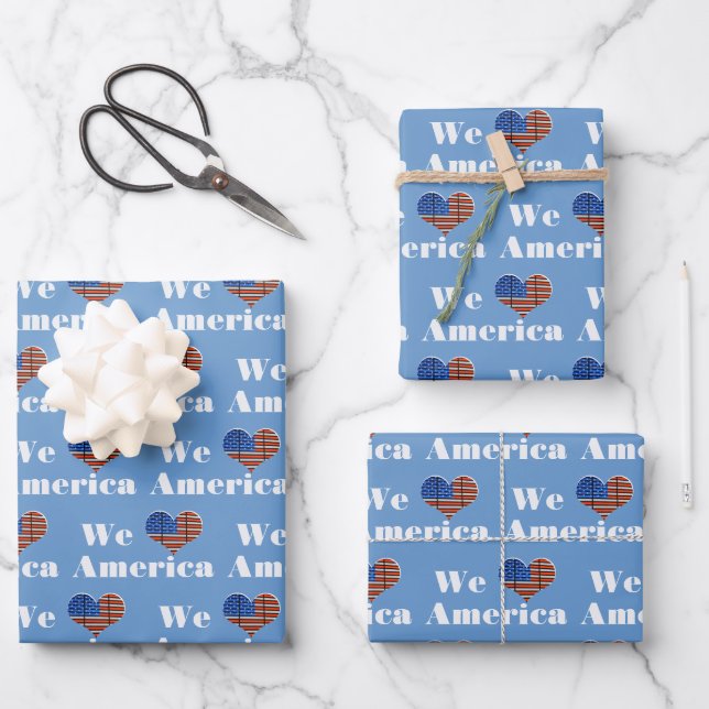 We Love America Wrapping Paper Sheet (Front)