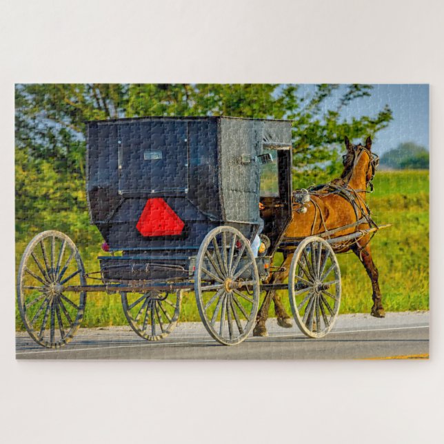 We love Amish Carraiges in Iowa. Jigsaw Puzzle (Horizontal)