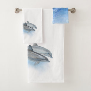 We LOVE Bottlenose Dolphins! Bath Towel Set