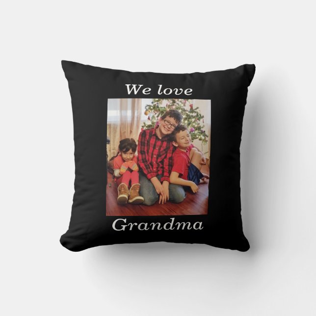 We Love Grandma! Customize Photo Pillow (Front)