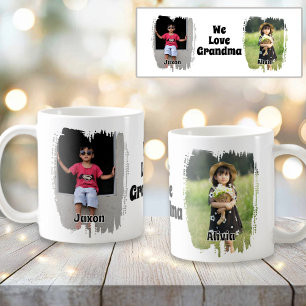 We Love Grandma Fully Customizable Two Photo Coffee Mug