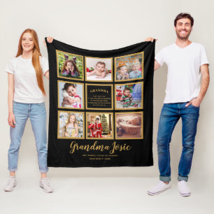 We Love Grandma Photo Collage Custom Branded Fleece Blanket