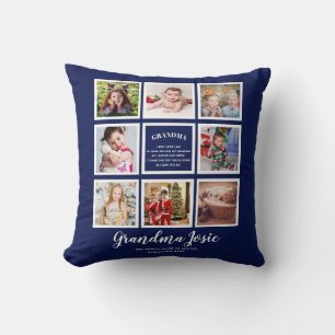 We Love Grandma Photo Collage Custom Branded Throw Pillow