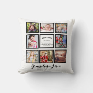 We Love Grandma Photo Collage Custom Branded Throw Pillow