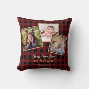 We Love Grandma Photo Collage Custom Branded Throw Pillow