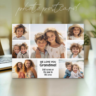 We Love Grandma - Photo Collage with 7 Photos Postcard