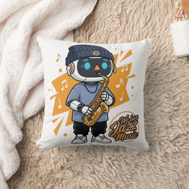 We Love Jazz Throw Pillow (Blanket)
