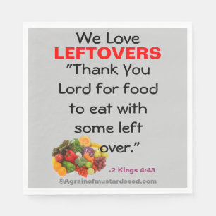We love leftovers bible quote magnet napkin