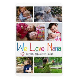 We Love Nana Photo Collage Magnet