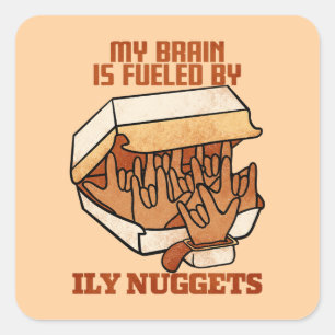 We Love Nuggets - Nugget Love - ASL ILY Obsession Square Sticker