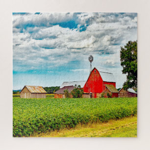 We love Old Barns in Wisconsin. Jigsaw Puzzle