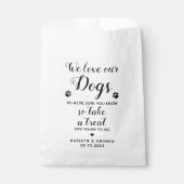 We Love Our Dogs Biscuit Bar Dog Treat Wedding Fav Favour Bag (Front)