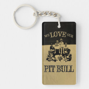 We Love Our Pit Bull Customizable Key Chain