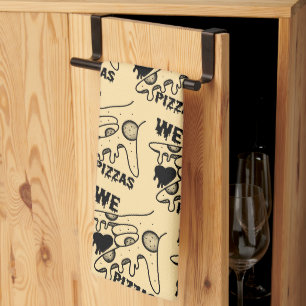 We Love Pizzas - Pizza Love - ASL ILY Obsession De Kitchen Towel