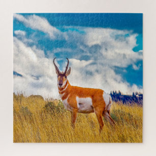 We Love Prong Horn Deer Wyoming. Jigsaw Puzzle