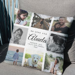 We Love You Abuela Mother's Day Photo Collage Throw Pillow<br><div class="desc">We love you, Abuela: For the Best grandma Ever in your life a modern, trendy instagram family photo collage throw pillow with chic script typography and your personal name and message. Hug your love! Our Mother's Day photo collage pillow for Abuela. Every snuggle tells a story of love. 💖👵 #WeLoveYouAbuela...</div>