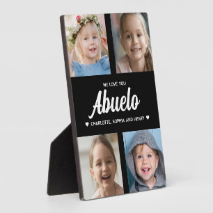 We Love You Abuelo Family Photo Collage Plaque