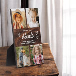 We Love You Abuelo Rustic Wood Photo Collage Plaque<br><div class="desc">The Abuelo We Love You Heart Modern Photo Collage Plaque is a touching and personalized gift that showcases your love for your grandfather. This beautifully designed plaque features a heart-shaped photo collage, allowing you to add your favourite family pictures in a modern and stylish layout. The heartfelt "We Love You,...</div>