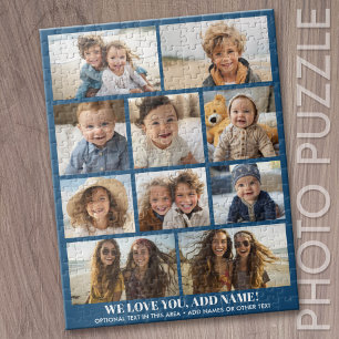 We Love You Add Name - 10 Photo Collage - Modern Jigsaw Puzzle