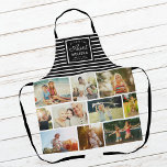 WE LOVE YOU AUNT Modern Custom Name Photo Collage Apron<br><div class="desc">We love you, Aunt ! Perfect gift for Mother's Day, Birthday, or the Holidays: A modern, chic custom name apron to be personalized by you with ten of your personal favourite photos as well as a message, names for the best auntie ever. This is the black and white striped version....</div>