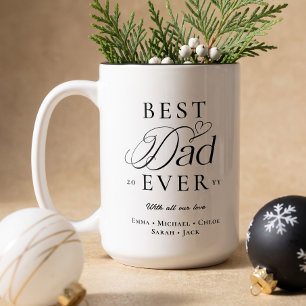 We Love You Best Dad Ever Personalized Christmas Two-Tone Coffee Mug