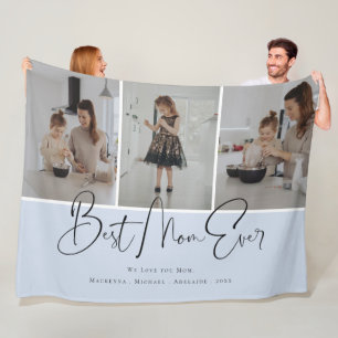 We Love You Best Mom Ever Family Photo Collage Fle Fleece Blanket