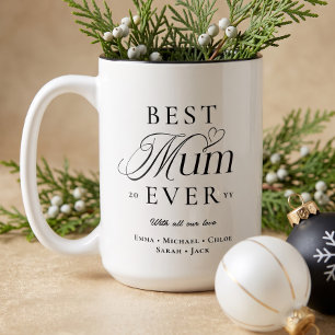 We Love You Best Mum Ever Personalized Christmas Two-Tone Coffee Mug