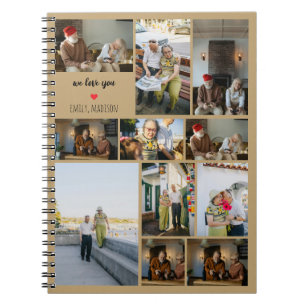 We Love You Custom Family Photo Collage  Notebook