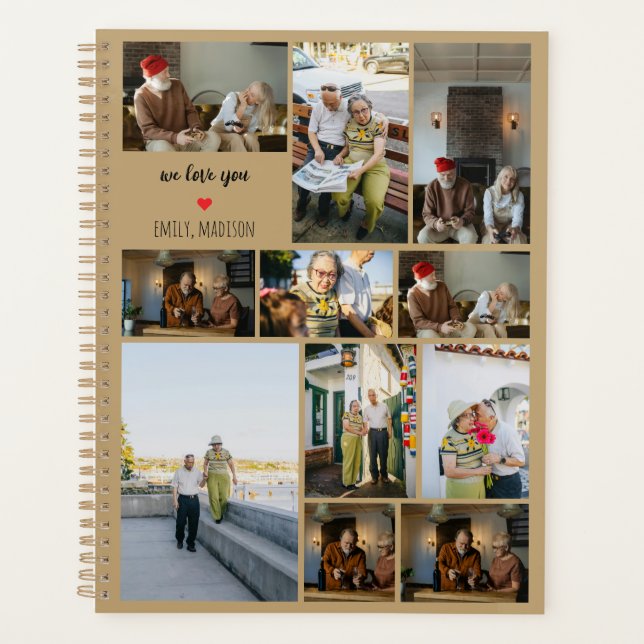 We Love You Custom Family Photo Collage  Planner (Front)