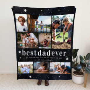 We Love You Dad   8 Photo Personalized  Fleece Blanket
