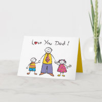 We Love You Dad Cartoon Family Happy Father's Day
