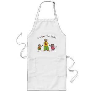 We Love You Dad Cartoon Family Happy Father's Day Long Apron