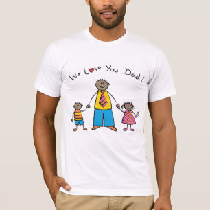 We Love You Dad Cartoon Family Happy Father's Day T-Shirt