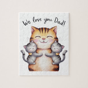 We Love You Dad Cat Jigsaw Puzzle