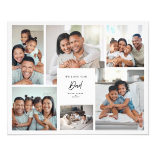 We Love You Dad Custom Six Family Photo Collage Print