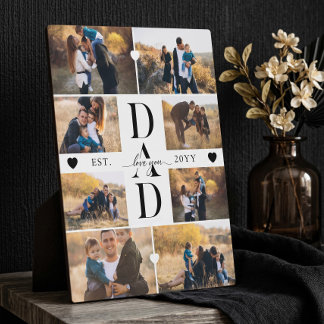 We Love You Dad Established Father Photo Collage Plaque
