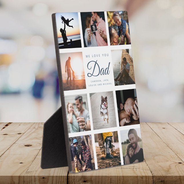 We Love you DAD Modern Grey Elegant Father's Day Plaque (Creator Uploaded)