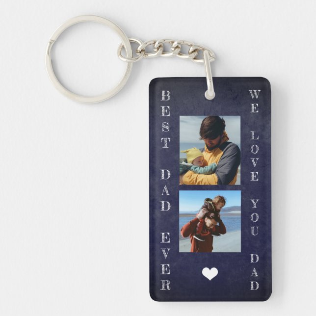 We love you dad personalized 5 photos keychain (Front)