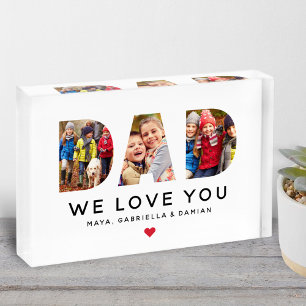 We Love You Dad Personalized Collage Photo Block