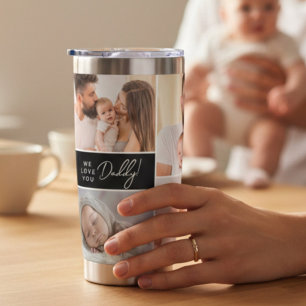 We Love you Daddy Custom Multi Photos Father's Day Insulated Tumbler