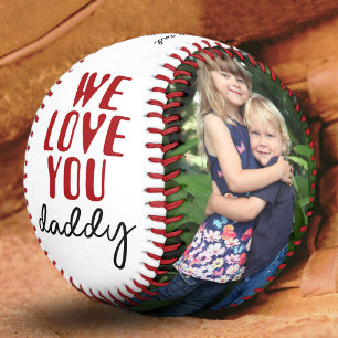 We Love You Daddy Father`s Day 2 Photo Collage Baseball