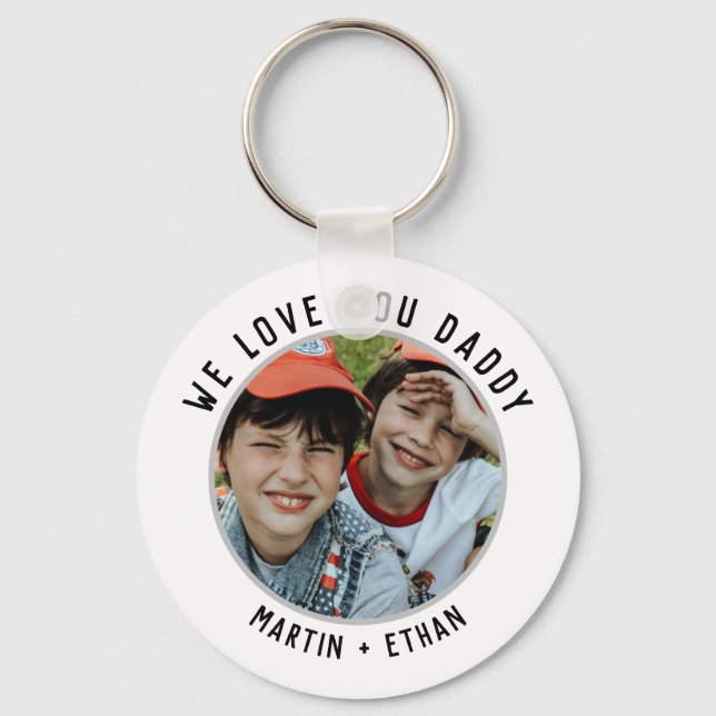 We Love You Daddy Happy Father's Day Photo Keychain (Front)