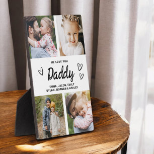 We Love You Daddy Modern Photo Collage Plaque
