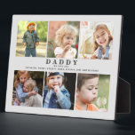 We love You Daddy Names Photo Collage II Plaque<br><div class="desc">Daddy We love you Photo Collage.  6 photos.  Customize. Black and White filter applied to photos. Light Grey Background.</div>