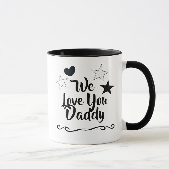 We Love You Daddy, Personalized Kids Names Mug (Right)
