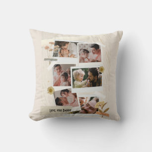 We Love You Daddy Photo Collage  Throw Pillow