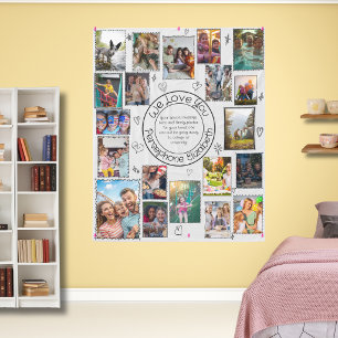 We Love You Doodle 20 Photo Collage Keepsake Fleece Blanket