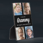 We Love You Grammy Family Keepsake Photo Collage  Plaque<br><div class="desc">Create a special keepsake gift with your favourite family photographs. This modern photo collage includes 4 precious pictures of her grandchildren. All of the text is editable. Yes, it's the perfect gift for Mother's day, but any grandmother would also treasure receiving this on her birthday or as a Christmas gift....</div>