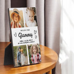 We Love You Grammy Family Modern Photo Collage Plaque<br><div class="desc">The Grammy We Love You Heart Modern Photo Collage Plaque is a touching and personalized gift that showcases your love for your grandmother. This beautifully designed plaque features a heart-shaped photo collage, allowing you to add your favourite family pictures in a modern and stylish layout. The heartfelt "We Love You,...</div>