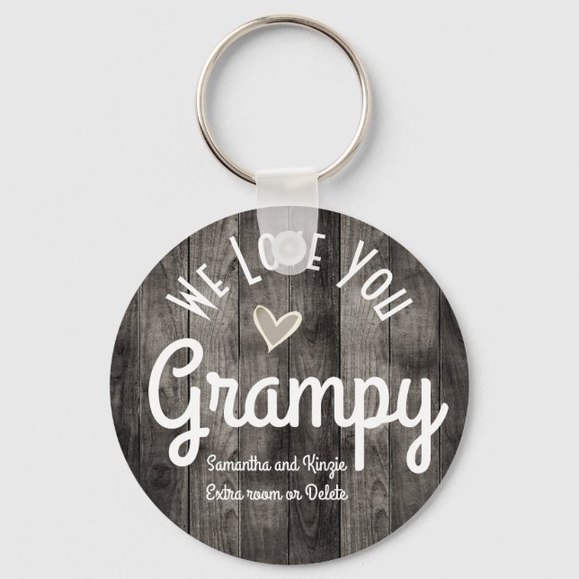We Love you Grampy Custom Names Keychain (Front)